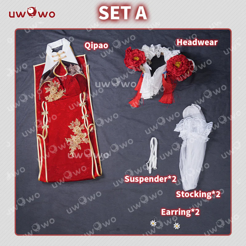 Uwowo Azur Lane Cheshire New Year Cheongsam Cosplay Costume - Image 6