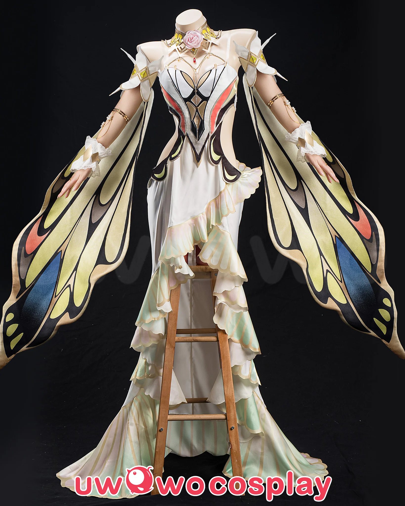 INSTOCK S-3XL Uwowo Code Geass: C.C. CC Butterfly Gown Cosplay Costume - Image 5