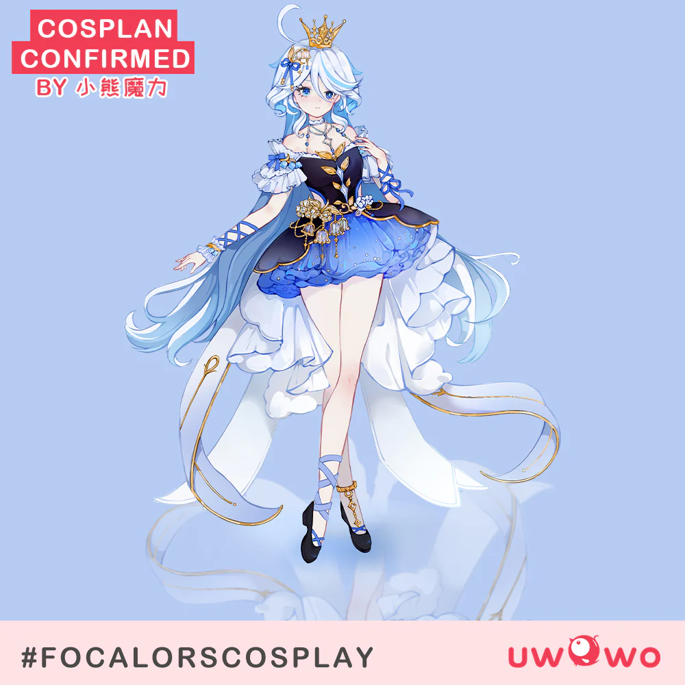 【Special Discount】[Last Batch] Uwowo Genshin Impact Fanart Furina Focalors Lily of the Valley Ball Gown Dress Cosplay Costume - Image 4