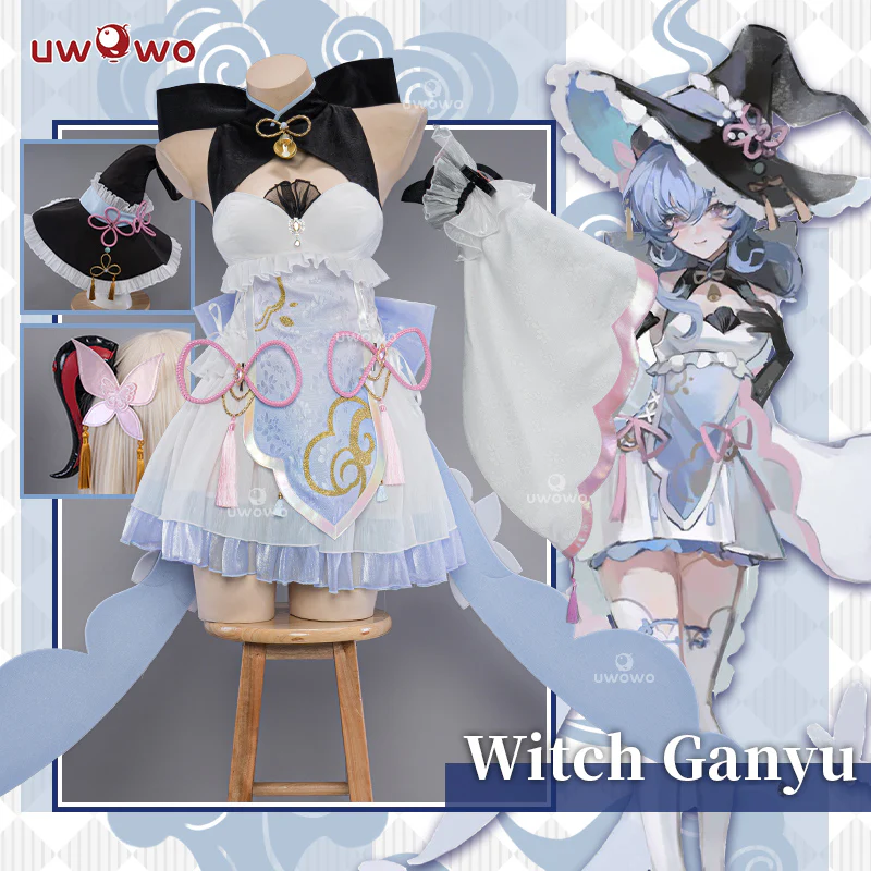 [Last Batch]【In Stock】Uwowo Genshin Impact Fanart Ganyu Little Witch Halloween Cosplay Costume - Image 3