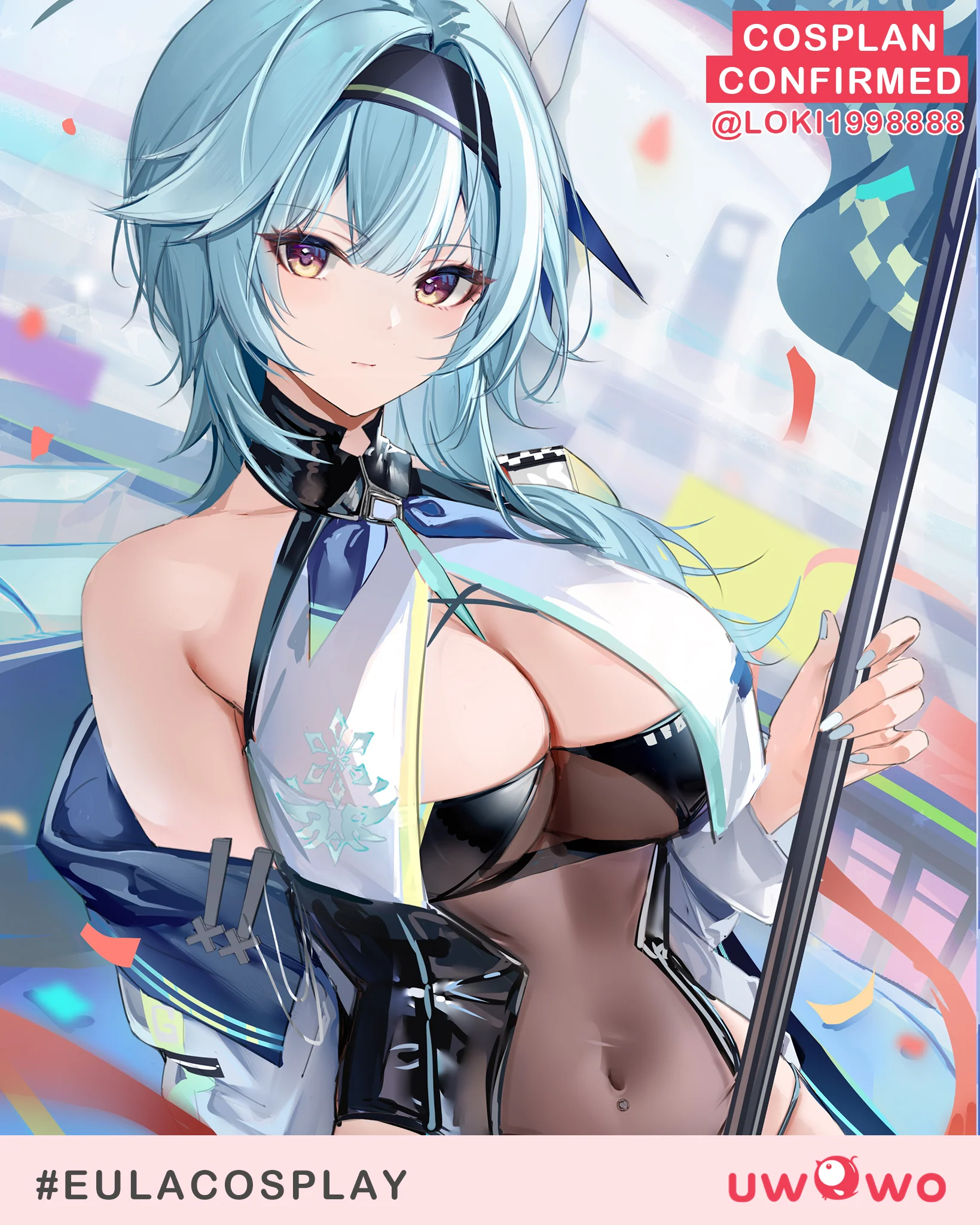 【Special Discount】【In Stock】Uwowo Genshin Impact Fanart Racing Eula Cosplay Costume - Image 5