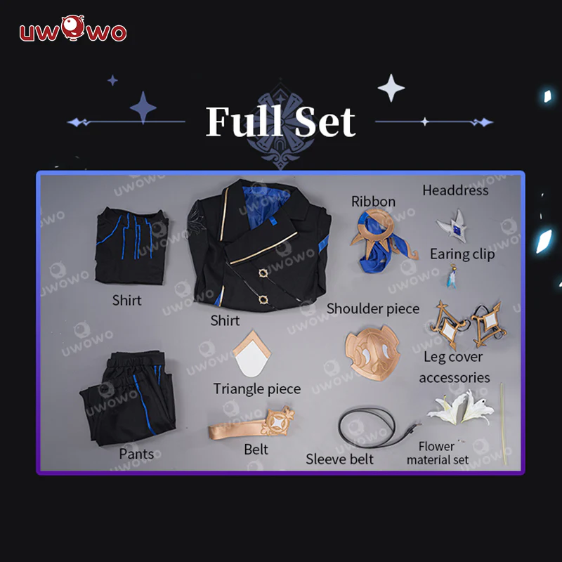 【Special Discount】[Last Batch]【In Stock】Uwowo Exclusive Authorization Genshin Impact Fanart Aether Abyss Prince Traveler Cosplay Costume - Image 9