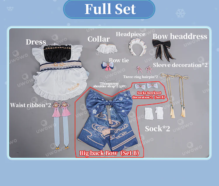 【Clearance】[Last Batch]【In Stock】Uwowo Genshin Impact Fanart Ayaka Maid Dress Cosplay Costume - Image 9