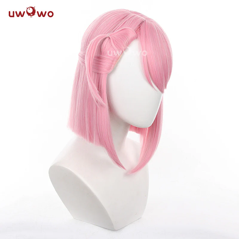 Uwowo Game Genshin Impact Charlotte Cosplay Wig Middle Pink Hair - Image 2