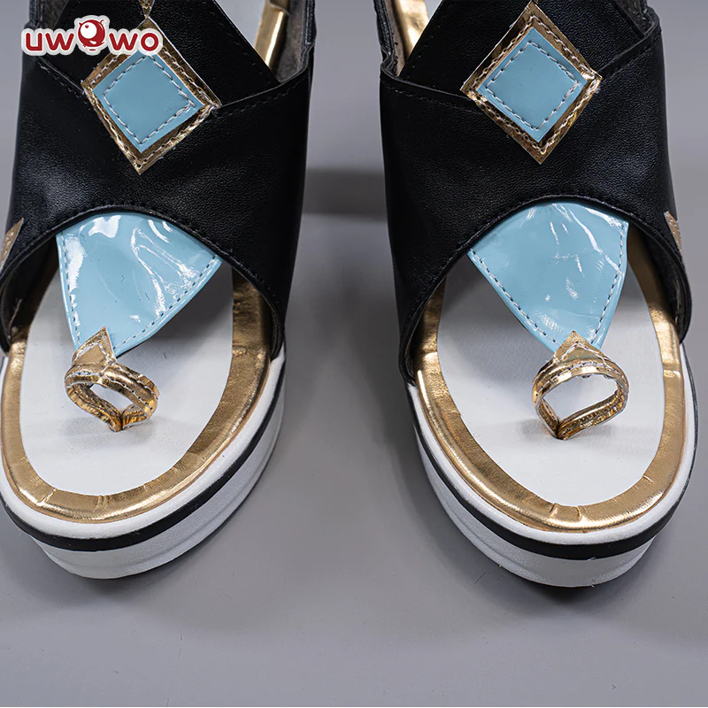 Uwowo Game Genshin Impact Liyue Cryo Shenhe Cosplay Costume Shoes - Image 5