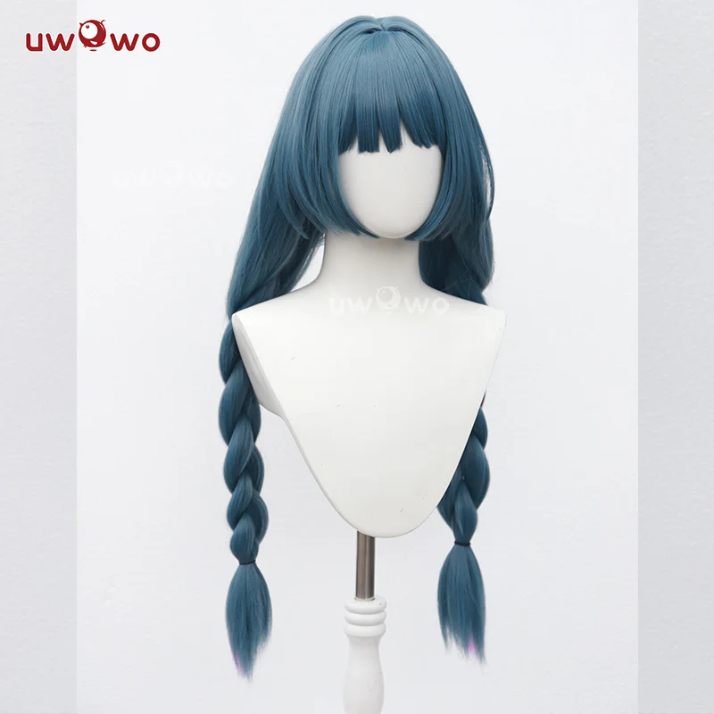 【Pre-sale】Uwowo Game Wuthering Waves Phrolova Cosplay Wig Long Dark Blue Hair - Image 3