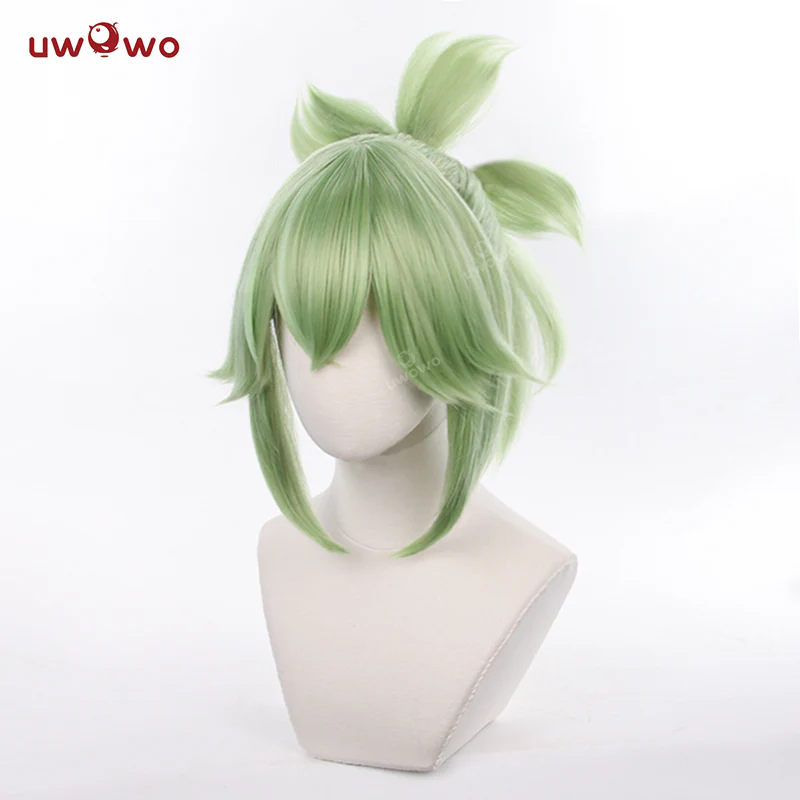 Uwowo Genshin Impact Cosplay Kuki Shinobu Cosplay Wig Short Light Green Kuki Shinobu Hair - Image 3