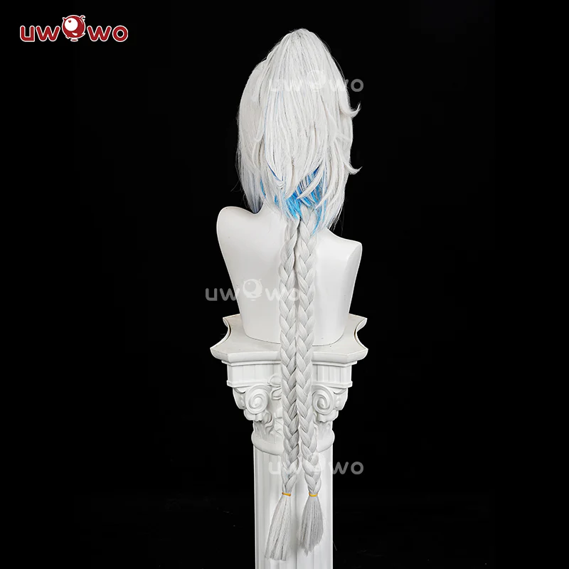 Uwowo Genshin Impact Natlan Mualani Cosplay Wig Long Grey Hair - Image 4