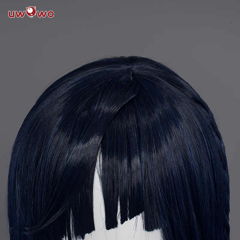 Uwowo Genshin Impact Yelan Liyue Hydro Female Cosplay Wig Short Blue Hair - Image 3