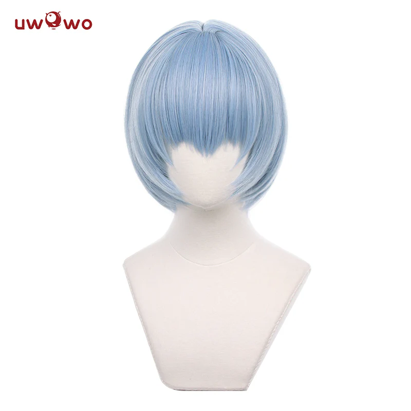 Uwowo Anime Wig Rei Cosplay Wig Light Blue Short Hair - Image 2