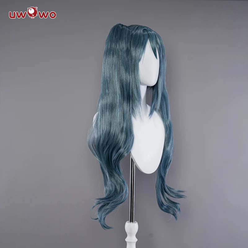 Uwowo Azur Lane KMS Regensburg Darksteel Dragon Iron Blood Sheer 18+ Sexy Cosplay Wig Light Blue Long Hair With Ponytails - Image 3
