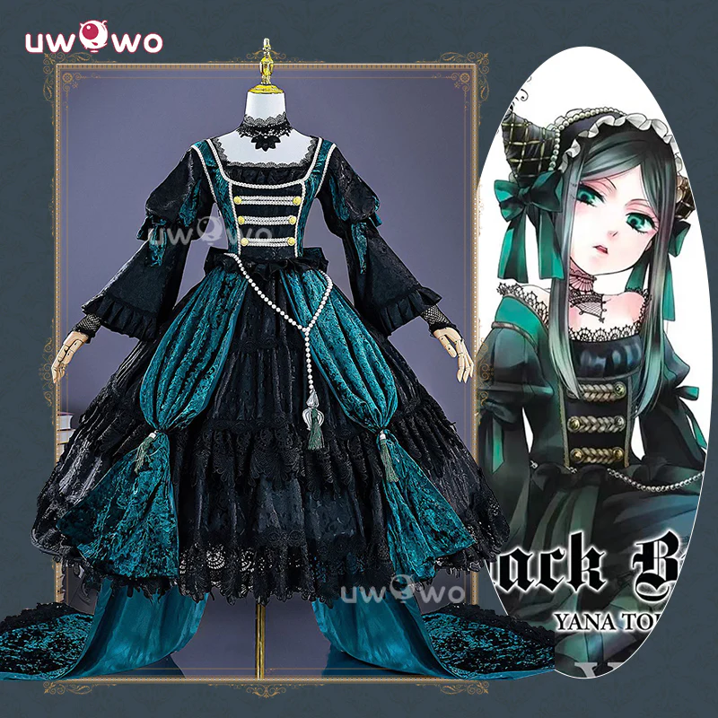 Uwowo Collab Series: Black Bulter Ciel Sieglinde Sullivan Emerald Witch Gown Cosplay Costume