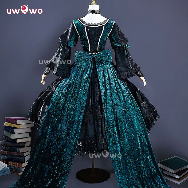 Uwowo Collab Series: Black Bulter Ciel Sieglinde Sullivan Emerald Witch Gown Cosplay Costume - Image 2