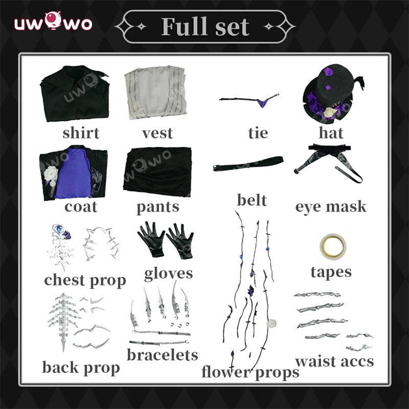 Uwowo Collab Series: Game Identity V Black Bones The Ripper Cosplay Costume - Image 6