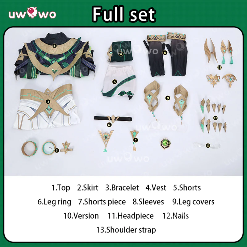 Uwowo Collab Series: Genshin Impact Nefer Nod-Krai Song of the Welkin Moon Cosplay Costume XS-2XL - Image 4