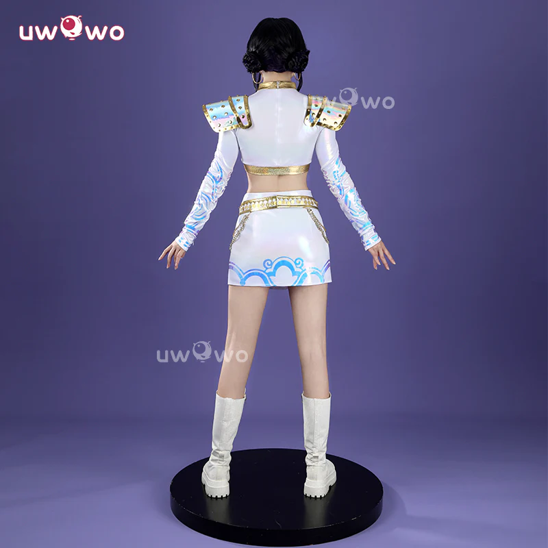 Uwowo Collab Series: Kpop White Holographic Performance Cosplay Costume XS-3XL - Image 3
