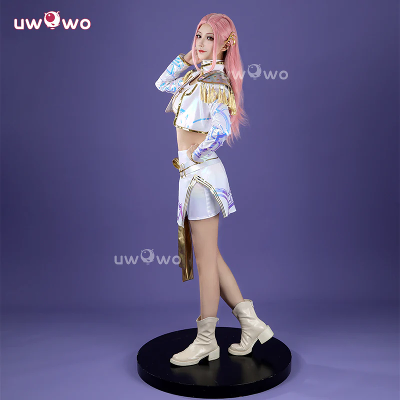 Uwowo Collab Series: Kpop White Holographic Performance Cosplay XS-3XL - Image 3