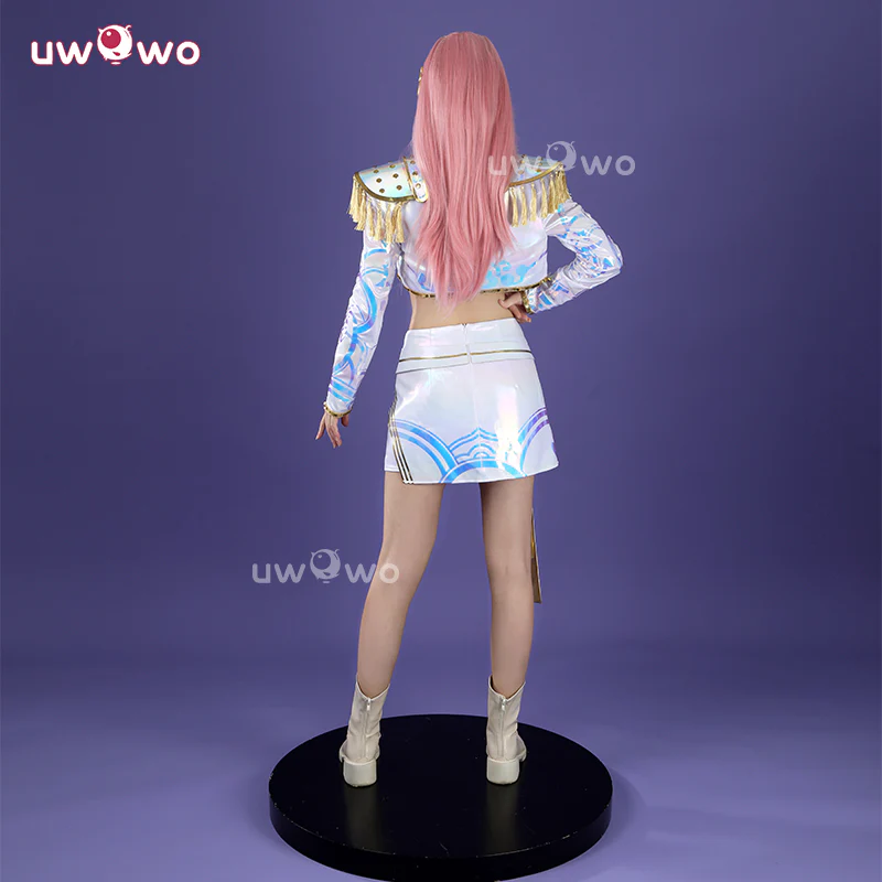 Uwowo Collab Series: Kpop White Holographic Performance Cosplay XS-3XL - Image 4