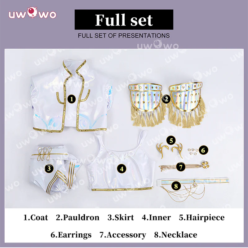Uwowo Collab Series: Kpop White Holographic Performance Cosplay XS-3XL - Image 5