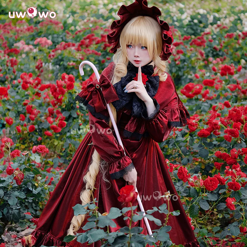 Uwowo Collab Series: Rozen Maiden Shinku Red Velvet Gown Chirstmas Cosplay Costume - Image 5