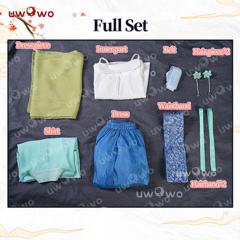 INSTOCK-Uwowo Anime The Apothecary Diaries Maomao Frog Green Hanfu Style Hunt Cosplay Costume - Image 9