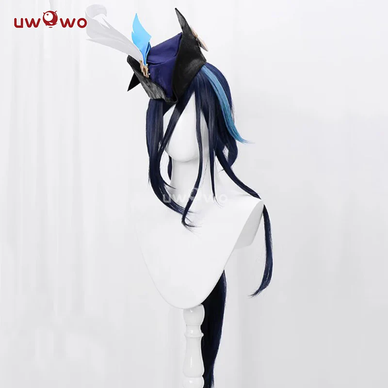Uwowo Game Genshin Impact Fontaine Clorinde Wig Long Dark Blue Hair - Image 3