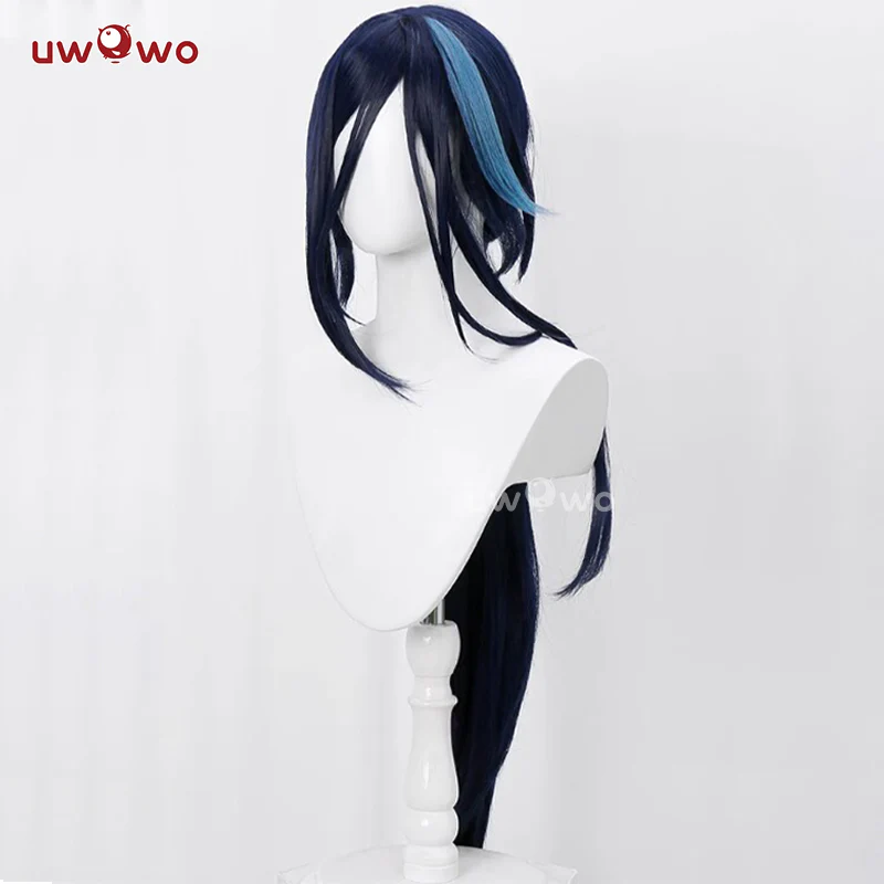 Uwowo Game Genshin Impact Fontaine Clorinde Wig Long Dark Blue Hair - Image 4