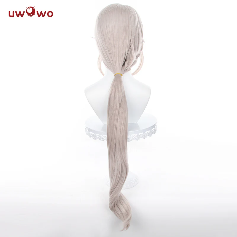 Uwowo Game Genshin Impact Fontaine Lynette Cosplay Wig Silver Highlighted Long Hair - Image 4