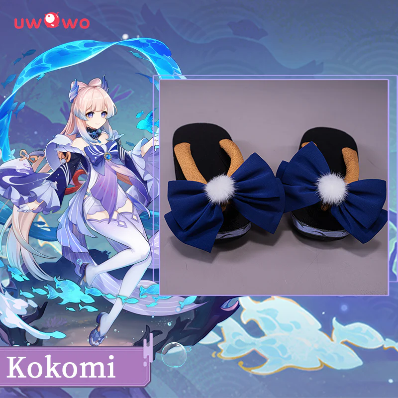 【In Stock】Uwowo Game Genshin Impact Sangonomiya Kokomi Pearl of Wisdom Cosplay Shoes