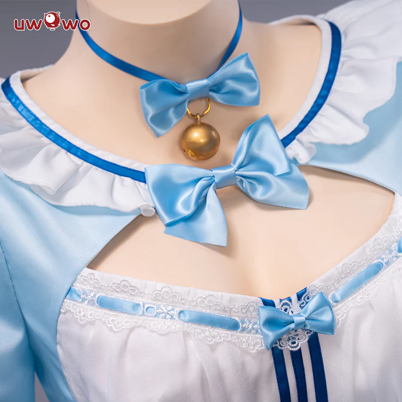 INSTOCK Uwowo Game Nekopara vol.4 Vanilla Maid Dress Cosplay Costume Cute Blue Dress S-3XL - Image 3
