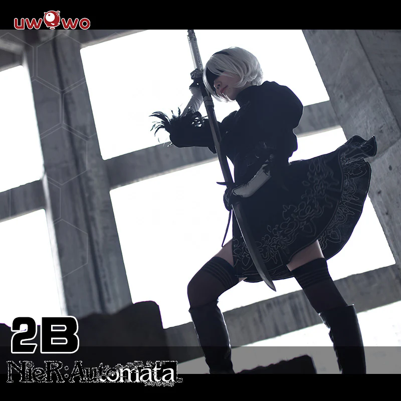 INSTOCK Uwowo Game Nier: Automata YoRHa No.2 Type B 2B Cosplay Costume - Image 3