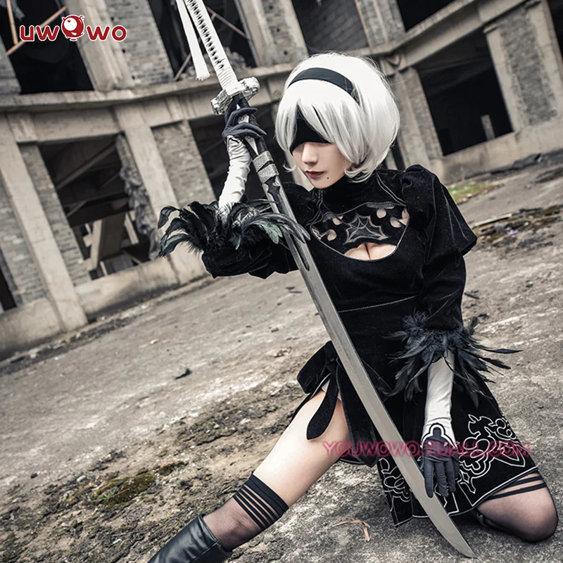 INSTOCK Uwowo Game Nier: Automata YoRHa No.2 Type B 2B Cosplay Costume - Image 4