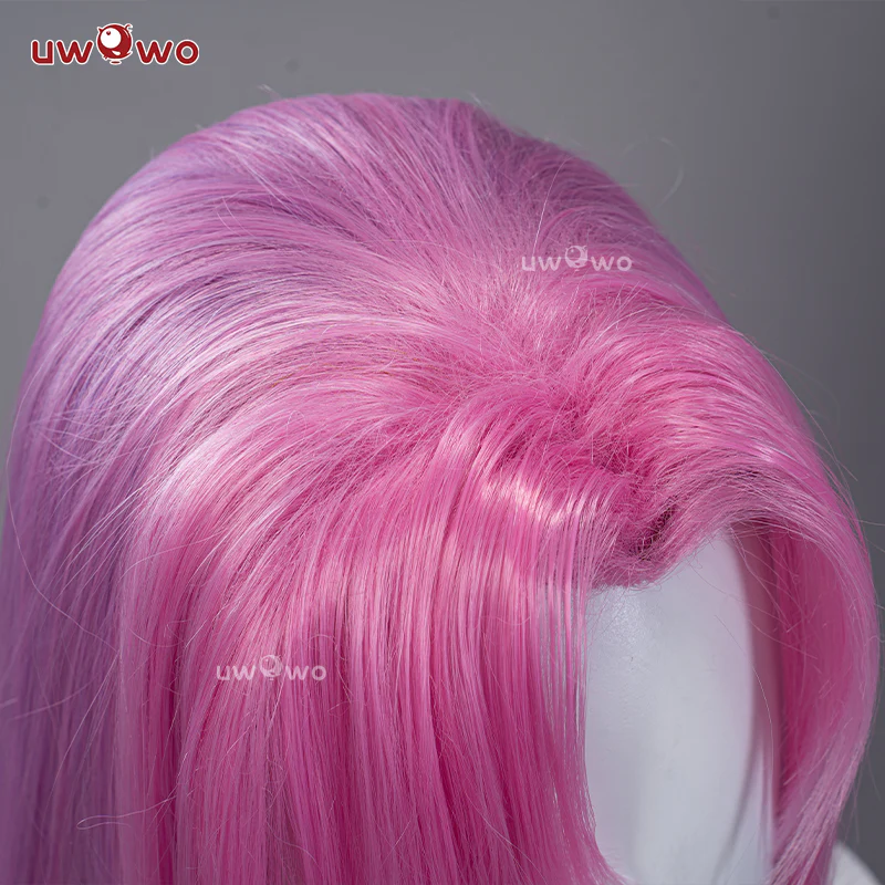 Uwowo Game Rose Cosplay  Wig Long Pink Hair - Image 4
