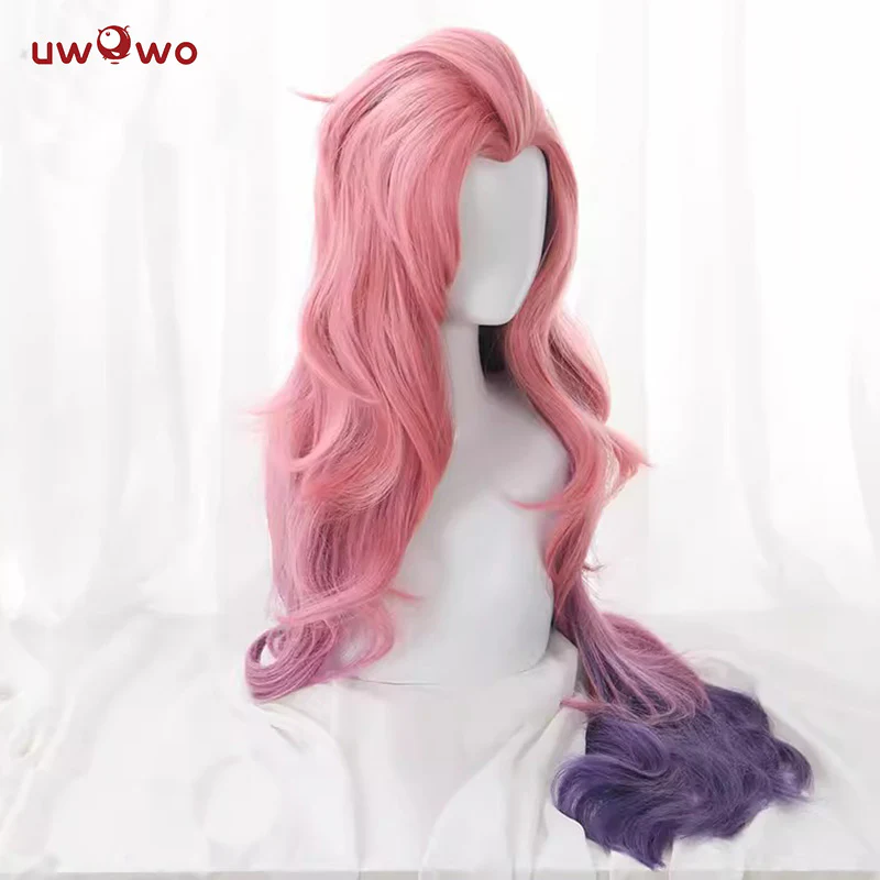 Uwowo Game Singer Cosplay Wig Pink Long Hair - Image 2