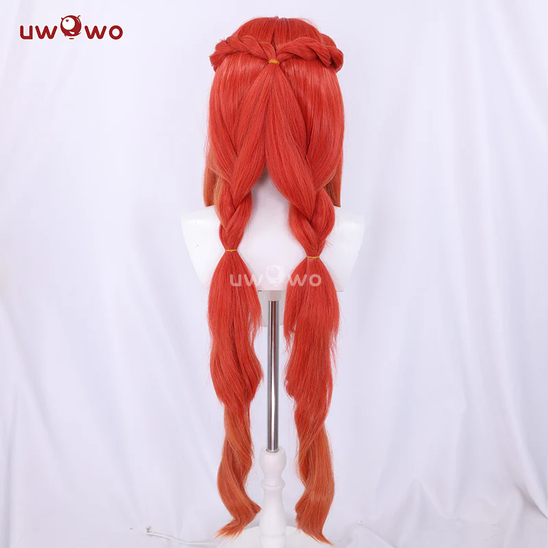 Uwowo Genshin Impact Nilou New Skin Breeze of Sabaa Cosplay Wig Long Red Hair - Image 4