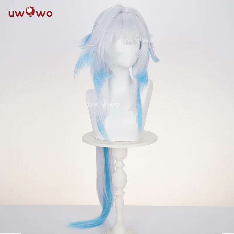 Uwowo Honkai Star Rail Cerydra Cosplay Wig Long Silver And Blue Hair - Image 2