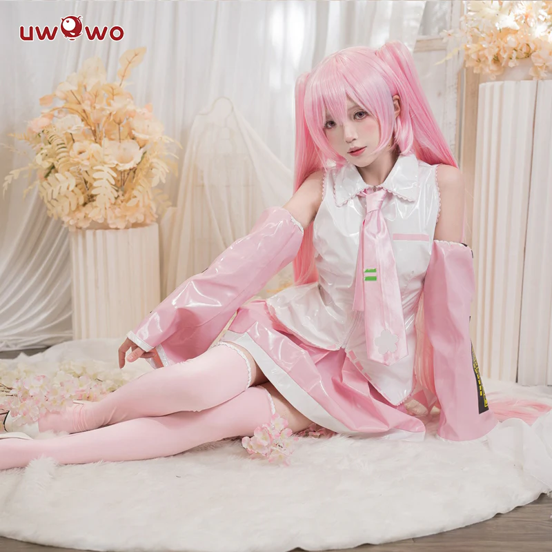 Uwowo V Singer Classic Sakura Pink Dress Cosplay Costume - Image 4